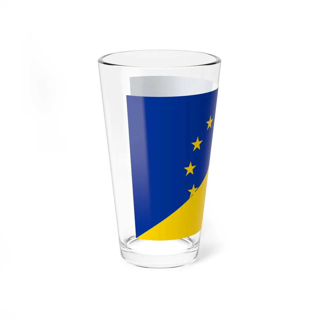 Flag of Europe and Ukraine (Ukraine) Pint Glass 16oz - Go Mug Yourself