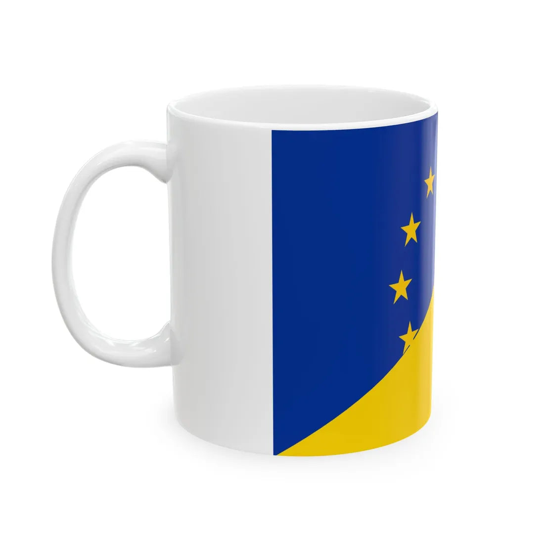 Flag of Europe and Ukraine (Ukraine) White Coffee Mug - Go Mug Yourself