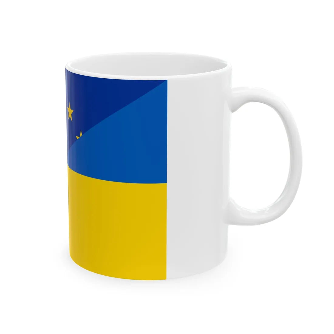 Flag of Europe and Ukraine (Ukraine) White Coffee Mug - Go Mug Yourself