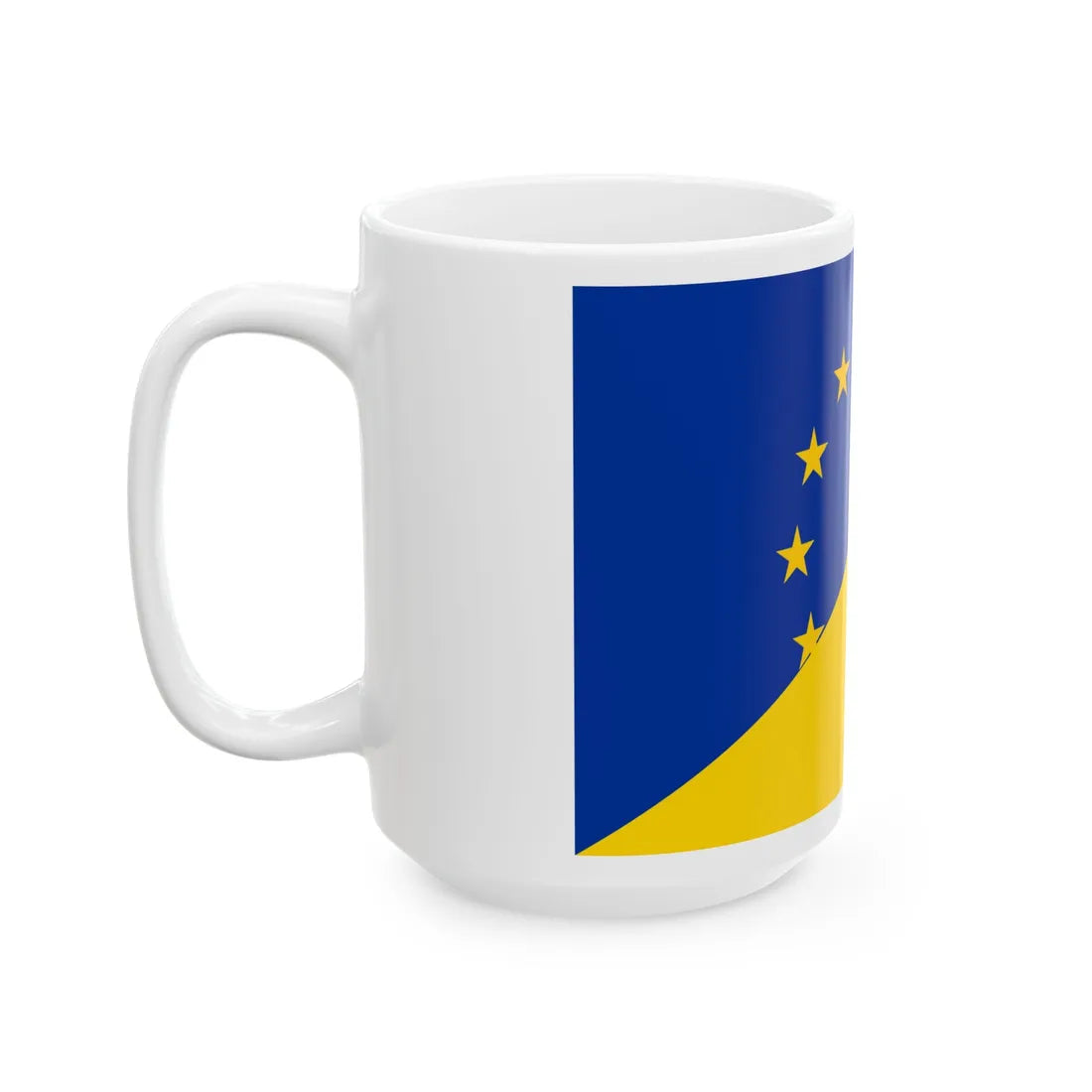 Flag of Europe and Ukraine (Ukraine) White Coffee Mug - Go Mug Yourself
