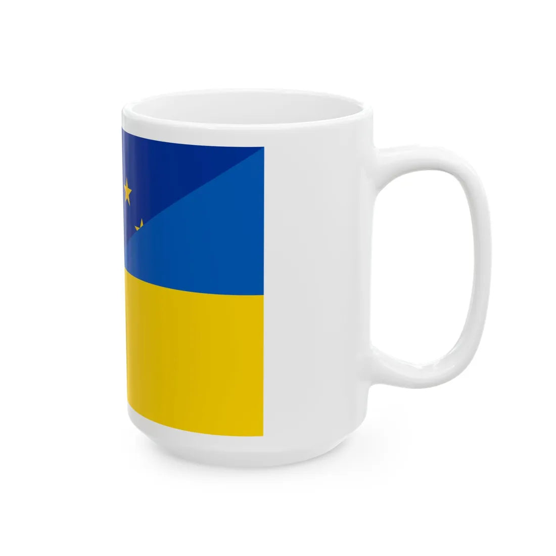 Flag of Europe and Ukraine (Ukraine) White Coffee Mug - Go Mug Yourself