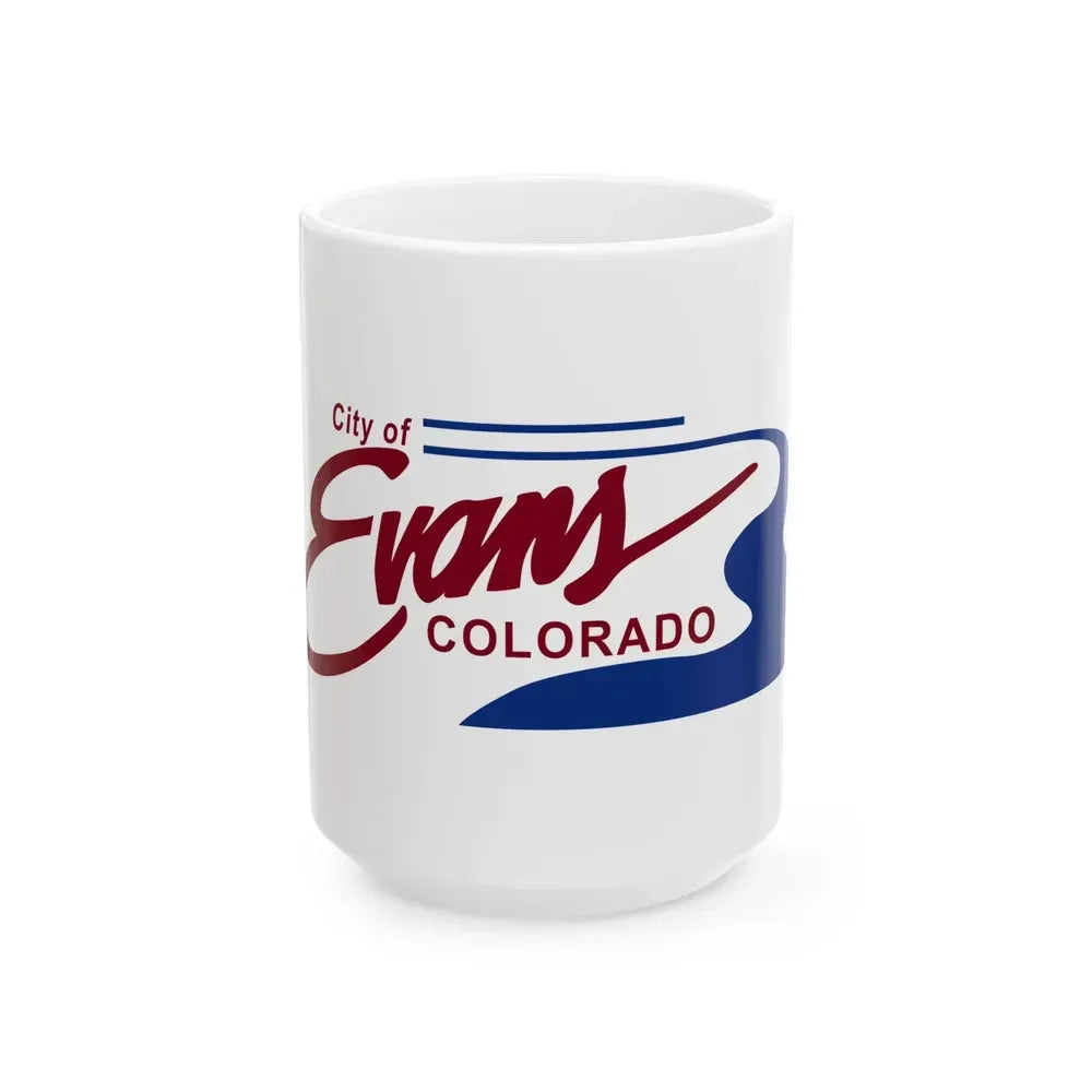 Flag of Evans Colorado (United States) White Coffee Mug 15oz - Go Mug Yourself
