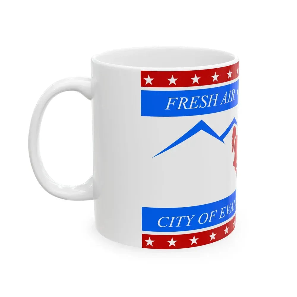 Flag of Evanston Wyoming (United States) White Coffee Mug - Go Mug Yourself