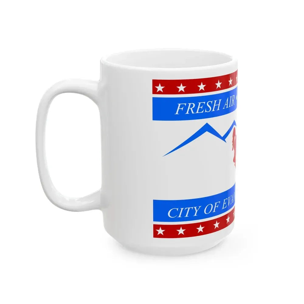 Flag of Evanston Wyoming (United States) White Coffee Mug - Go Mug Yourself