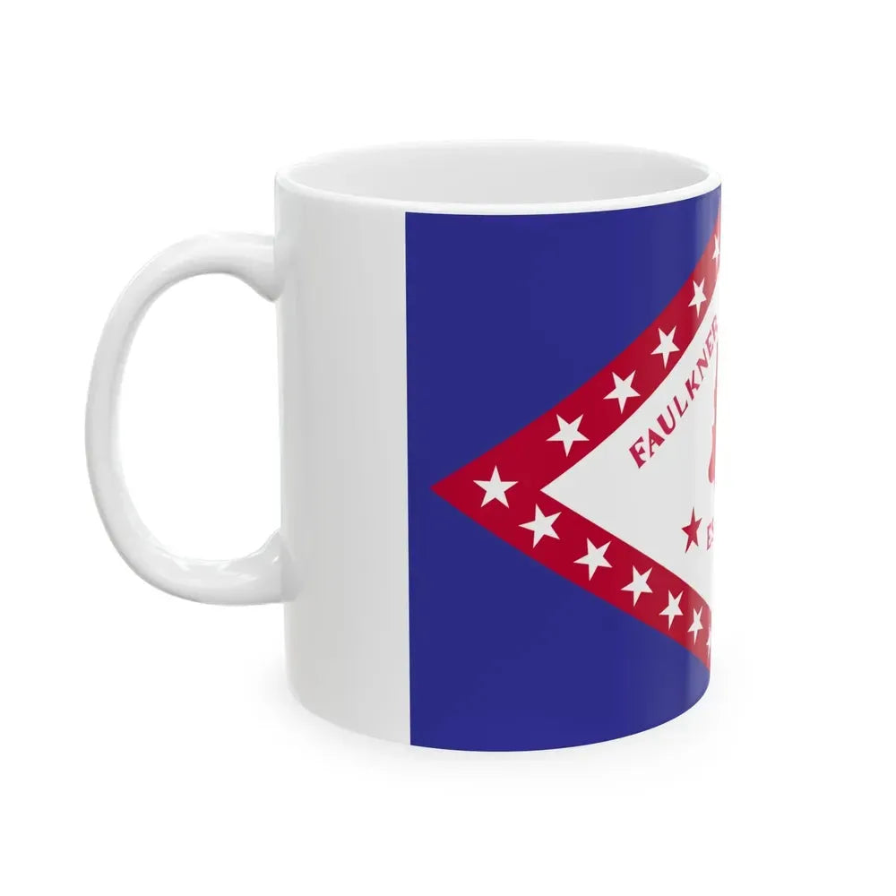Flag of Faulkner County Arkansas (United States) White Coffee Mug - Go Mug Yourself