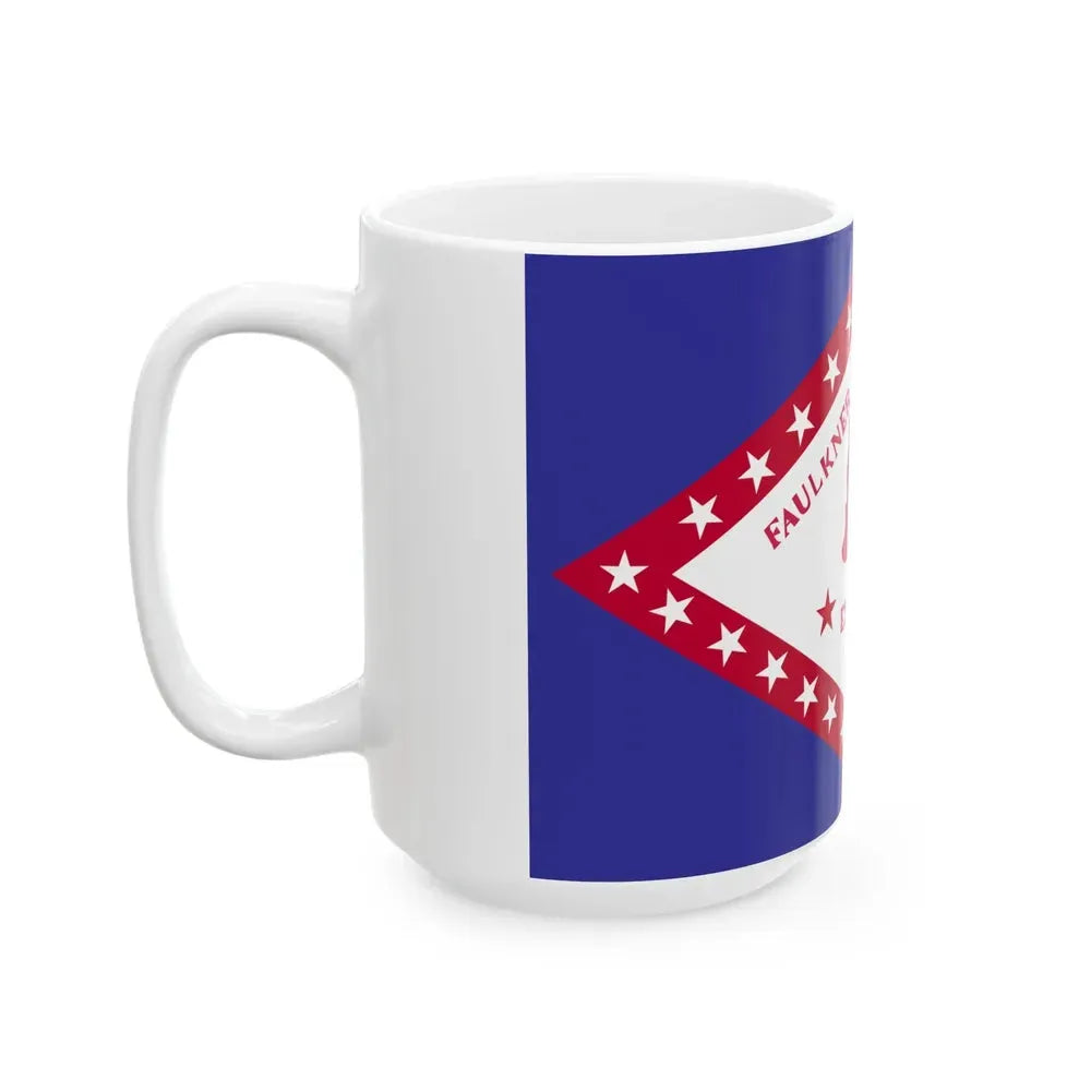 Flag of Faulkner County Arkansas (United States) White Coffee Mug - Go Mug Yourself