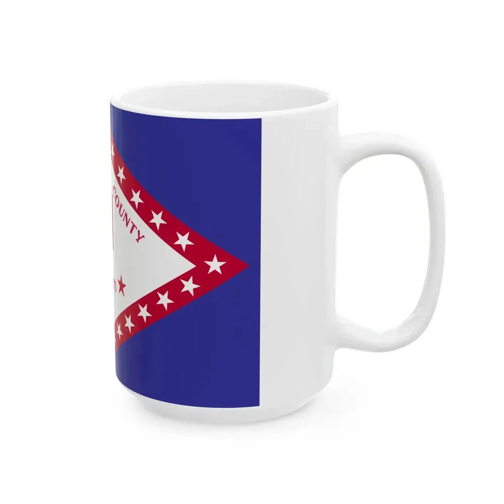 Flag of Faulkner County Arkansas (United States) White Coffee Mug - Go Mug Yourself