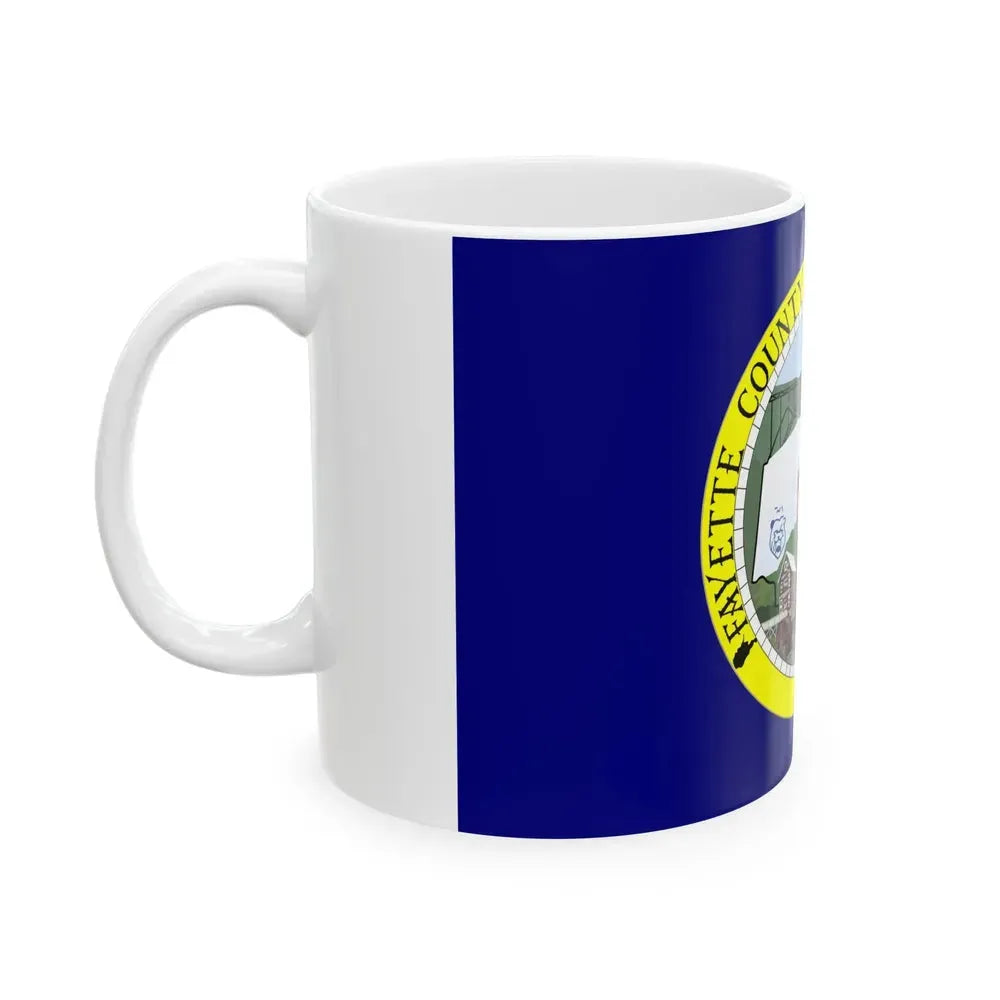 Flag of Fayette County West Virginia (United States) White Coffee Mug - Go Mug Yourself
