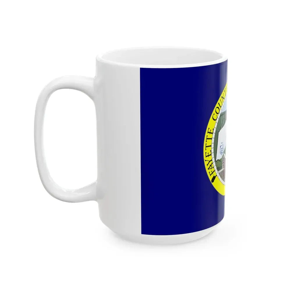 Flag of Fayette County West Virginia (United States) White Coffee Mug - Go Mug Yourself