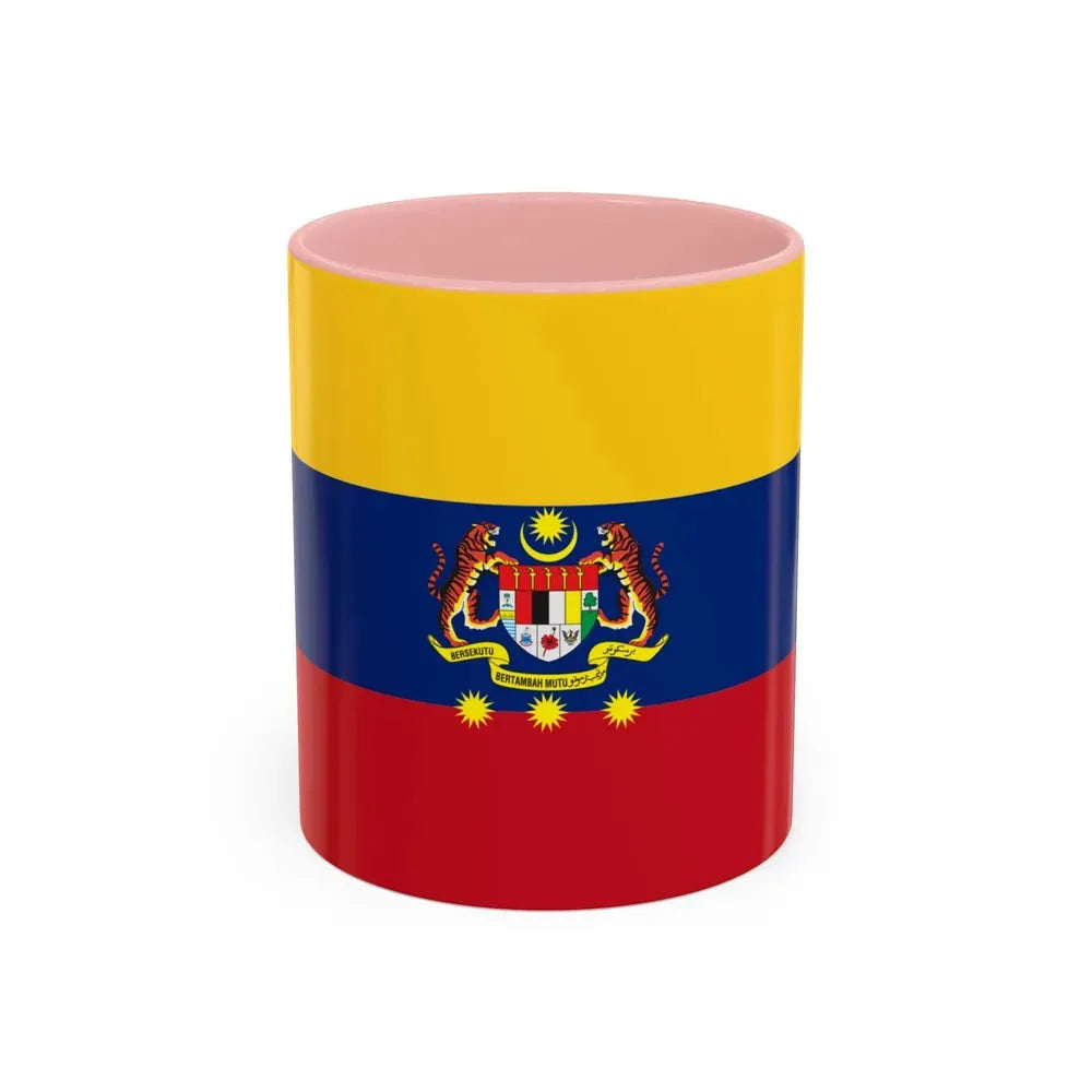 Flag of Federal Territories of Malaysia - Accent Coffee Mug 11oz Pink - Go Mug Yourself