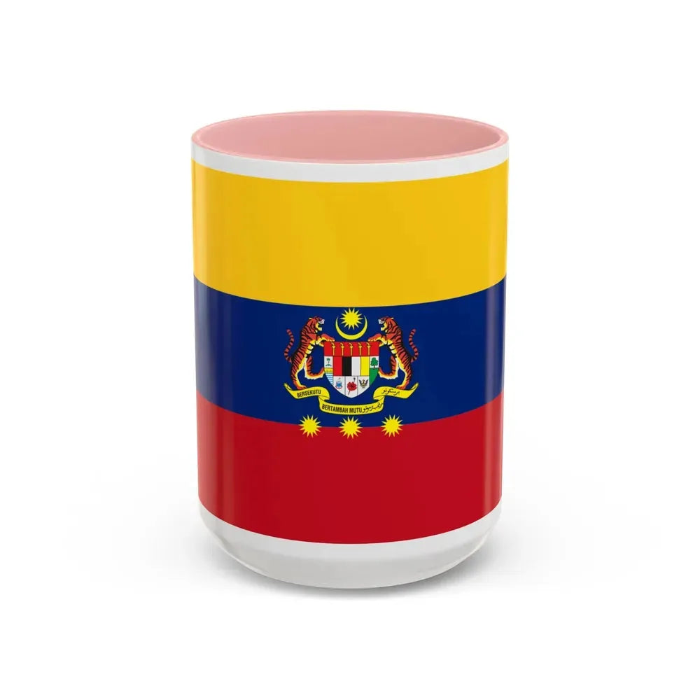 Flag of Federal Territories of Malaysia - Accent Coffee Mug 15oz Pink - Go Mug Yourself