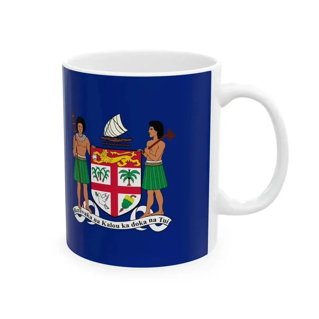Flag of Fiji 1924-1970 (Fiji) White Coffee Mug - Go Mug Yourself