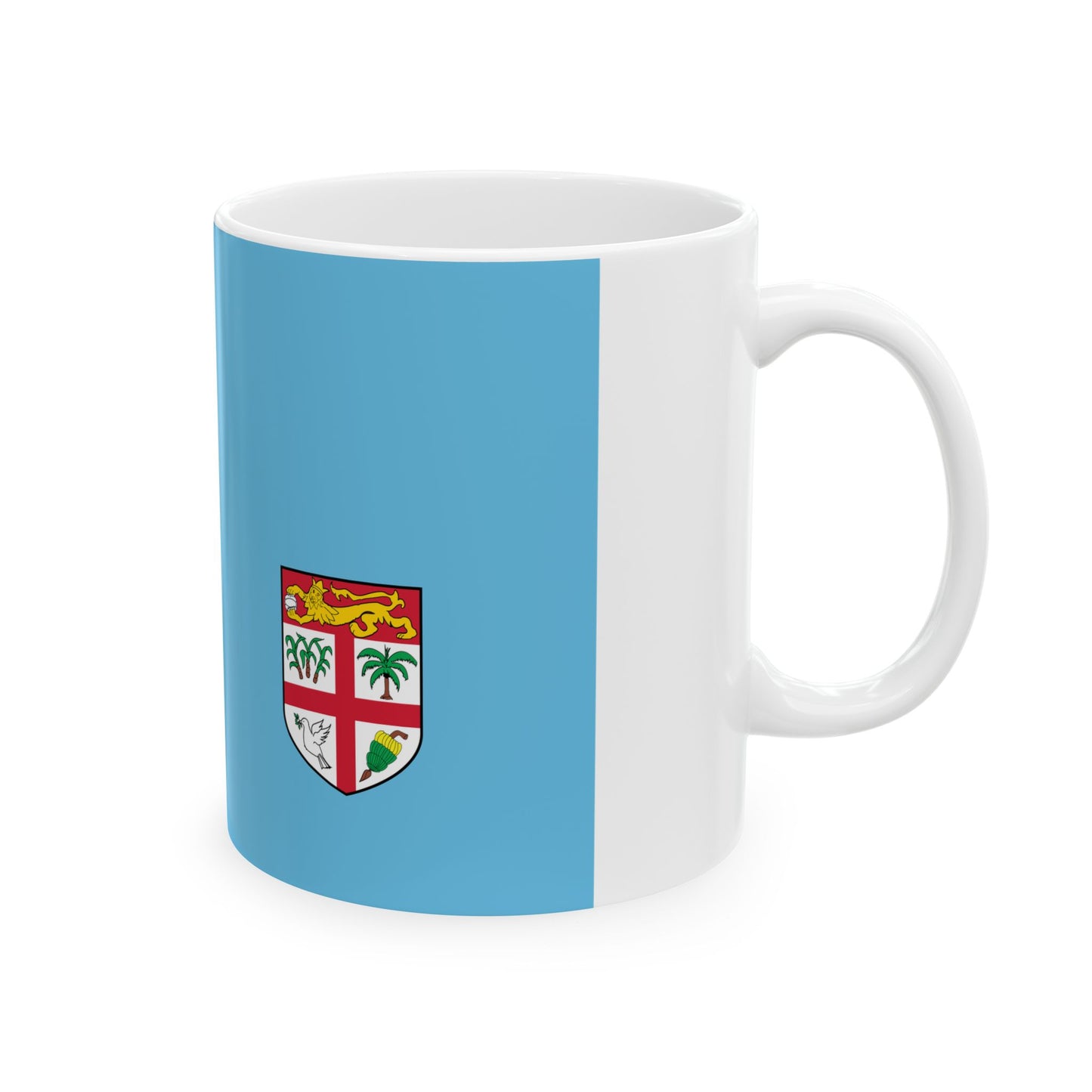 Flag of Fiji Coat of arms small (Fiji) White Coffee Mug-Go Mug Yourself