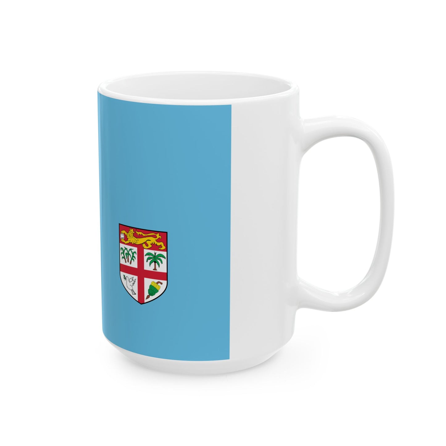 Flag of Fiji Coat of arms small (Fiji) White Coffee Mug-Go Mug Yourself