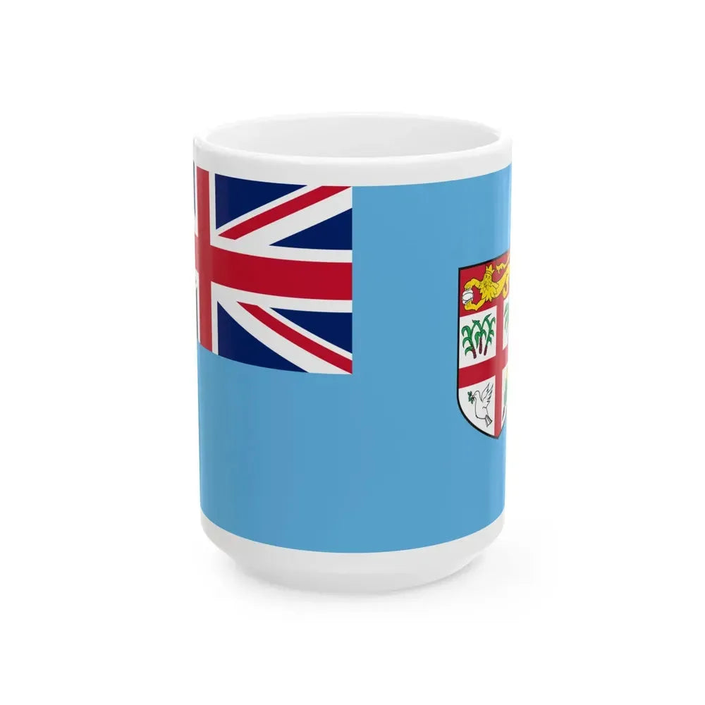 Flag of Fiji (Fiji) White Coffee Mug 15oz - Go Mug Yourself