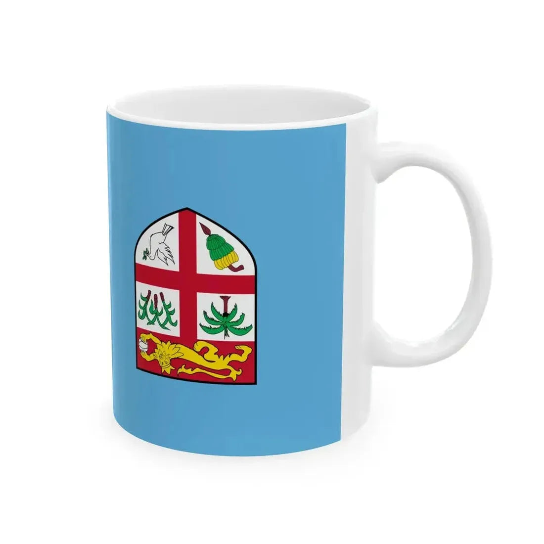 Flag of Fiji upside down (Fiji) White Coffee Mug - Go Mug Yourself