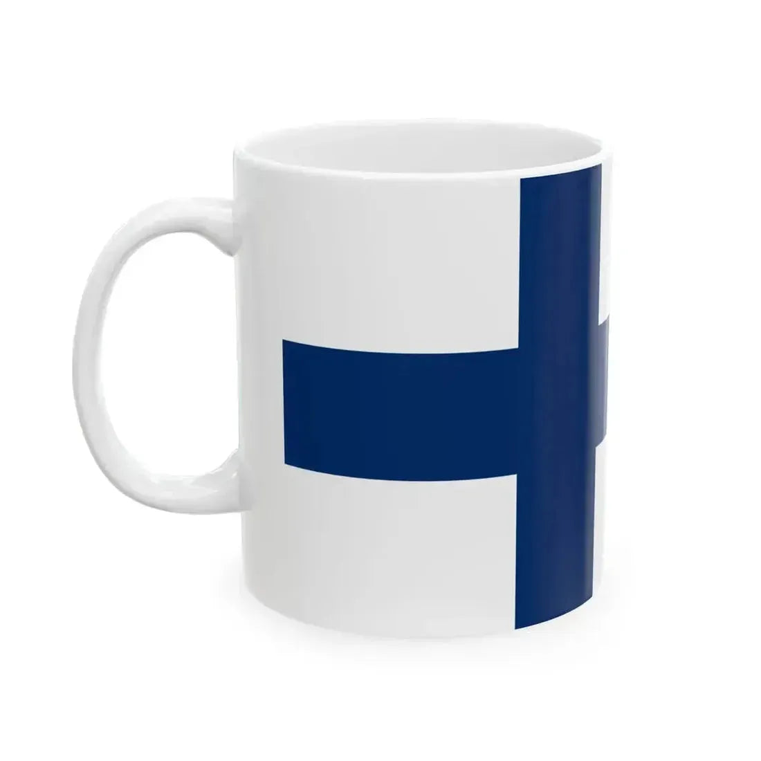 Flag of Finland 1-2 (Finland) White Coffee Mug - Go Mug Yourself