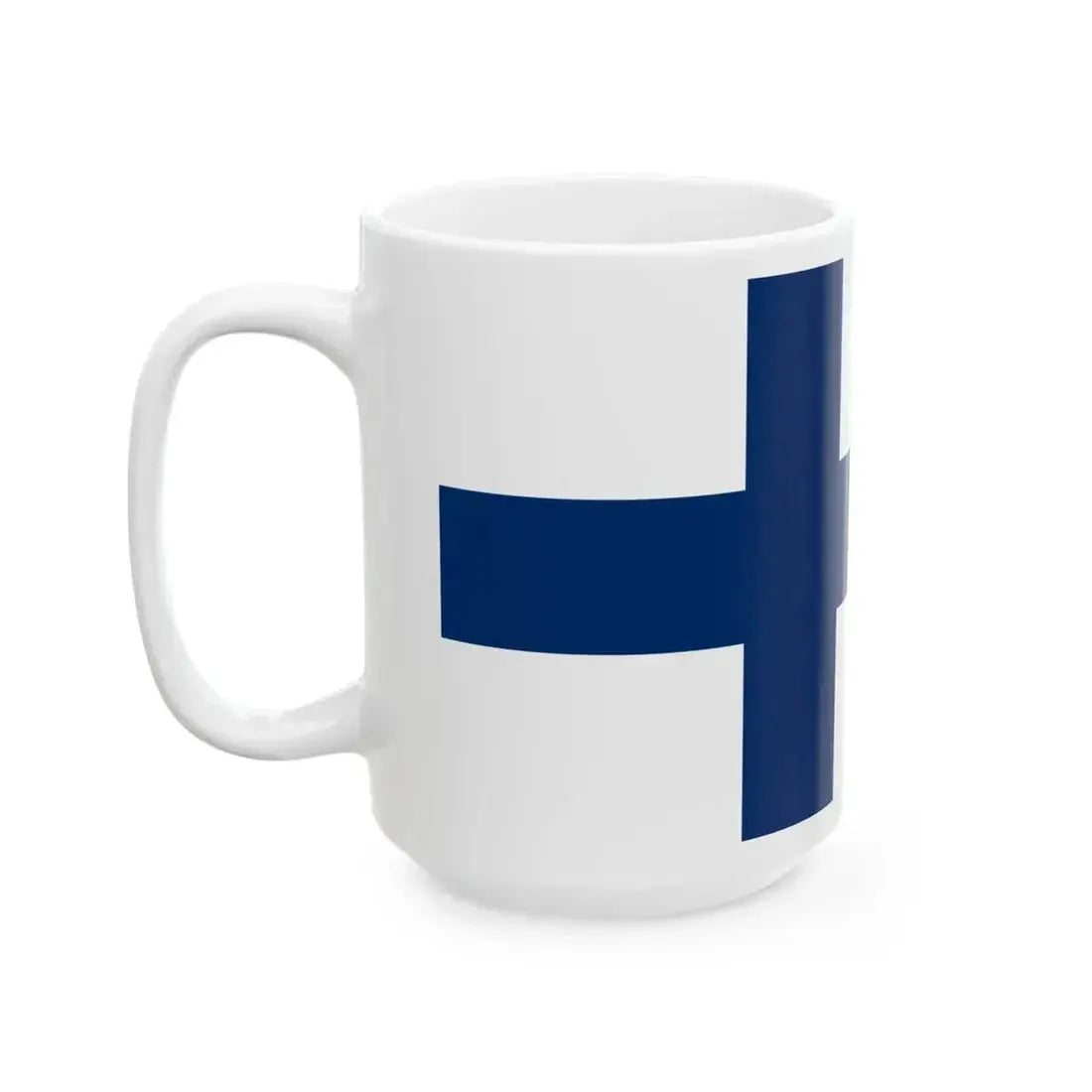 Flag of Finland 1-2 (Finland) White Coffee Mug - Go Mug Yourself