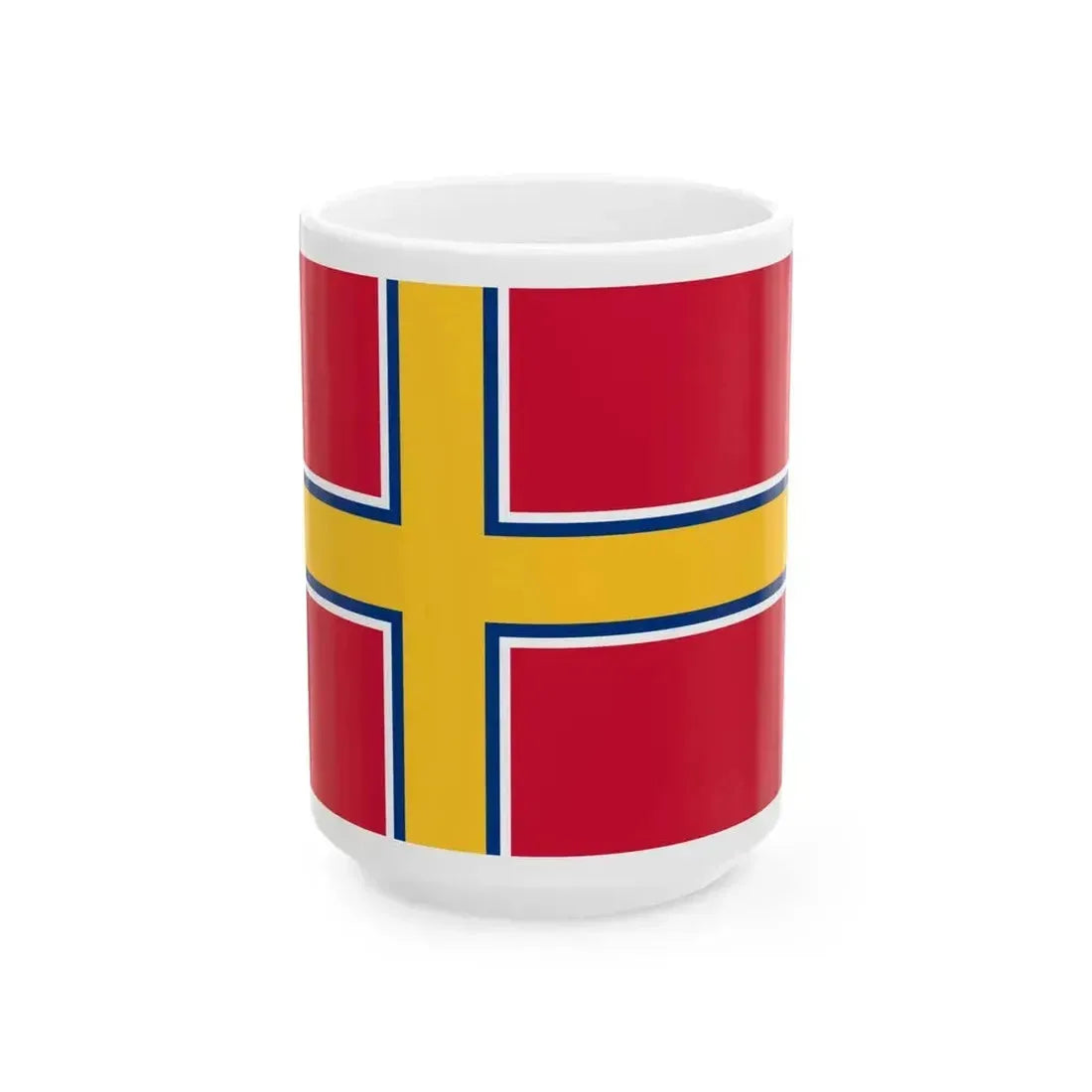 Flag of Finland 1918 merchant (Finland) White Coffee Mug 15oz - Go Mug Yourself