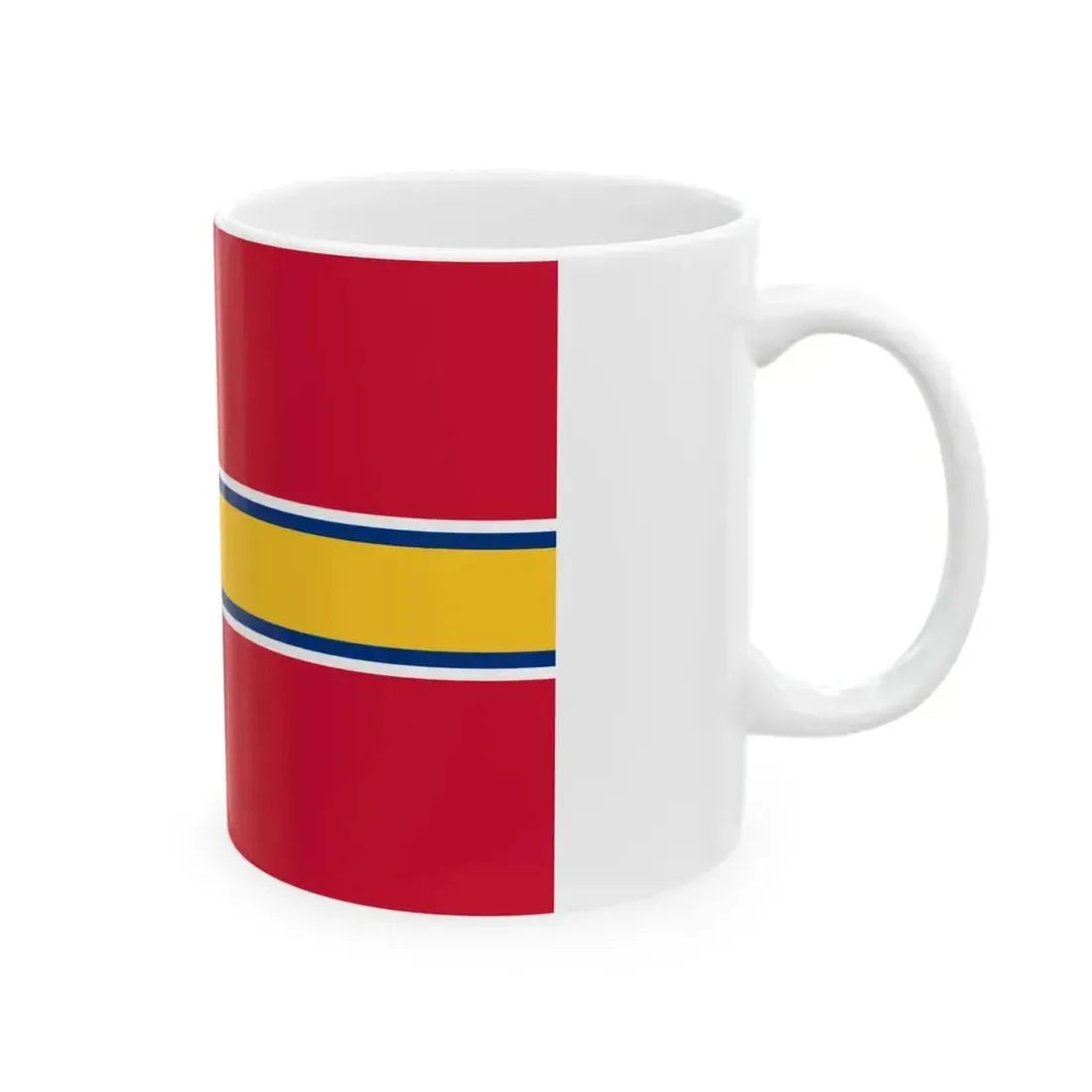 Flag of Finland 1918 merchant (Finland) White Coffee Mug - Go Mug Yourself