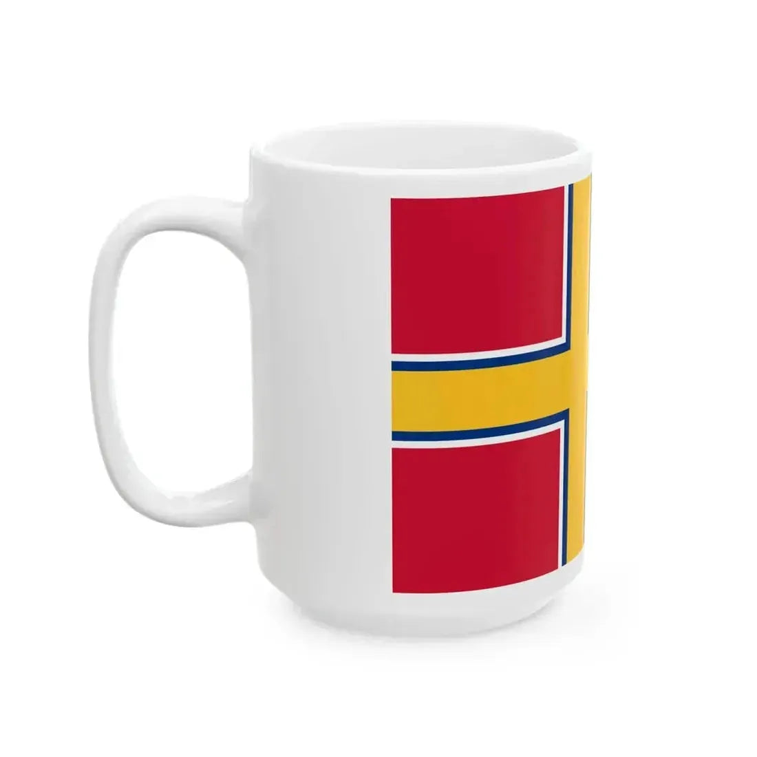 Flag of Finland 1918 merchant (Finland) White Coffee Mug - Go Mug Yourself