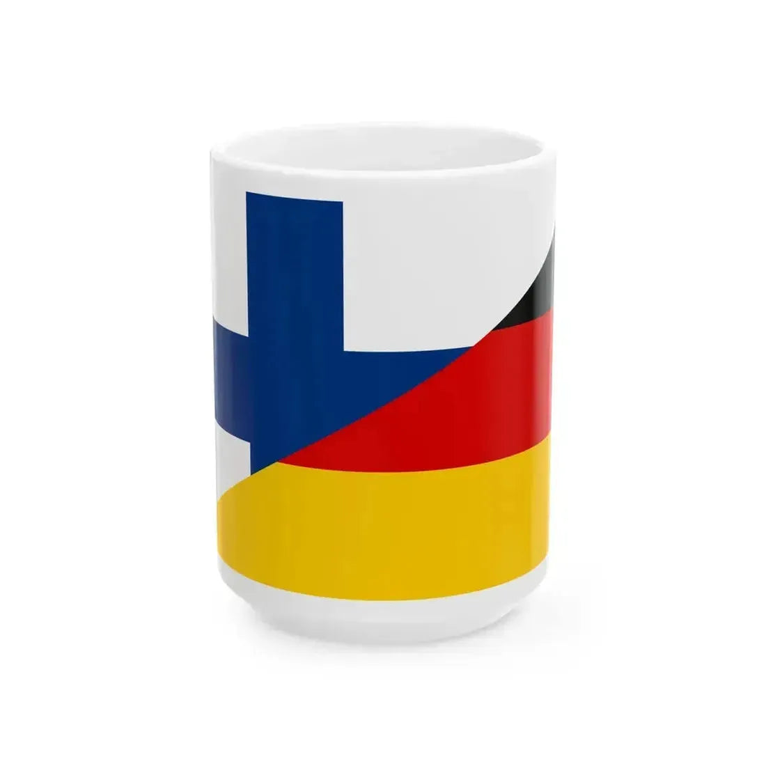 Flag of Finland and Germany (Finland) White Coffee Mug 15oz - Go Mug Yourself