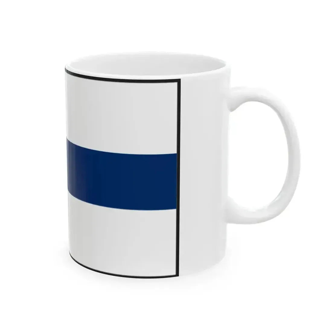 Flag of Finland bordered (Finland) White Coffee Mug - Go Mug Yourself