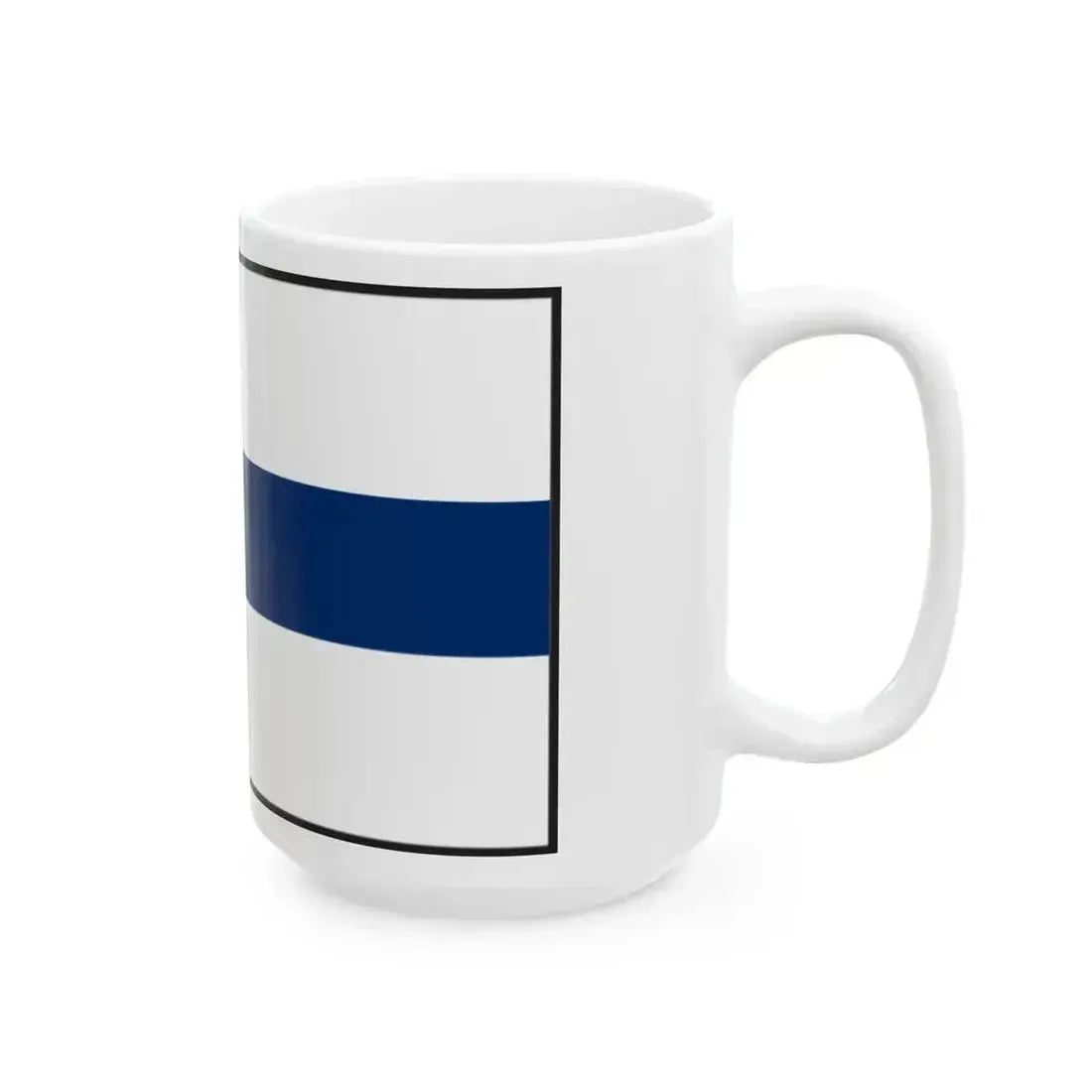 Flag of Finland bordered (Finland) White Coffee Mug - Go Mug Yourself