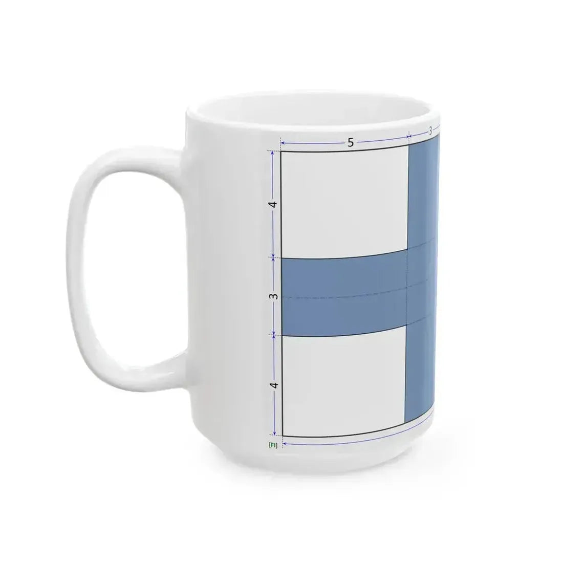 Flag of Finland construction sheet (Finland) White Coffee Mug - Go Mug Yourself
