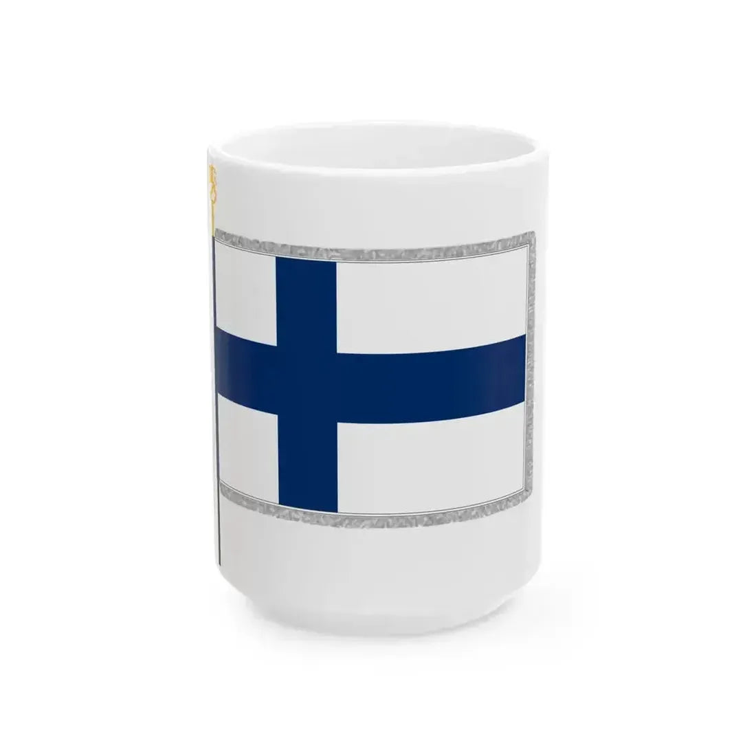 Flag of Finland parade (Finland) White Coffee Mug 15oz - Go Mug Yourself