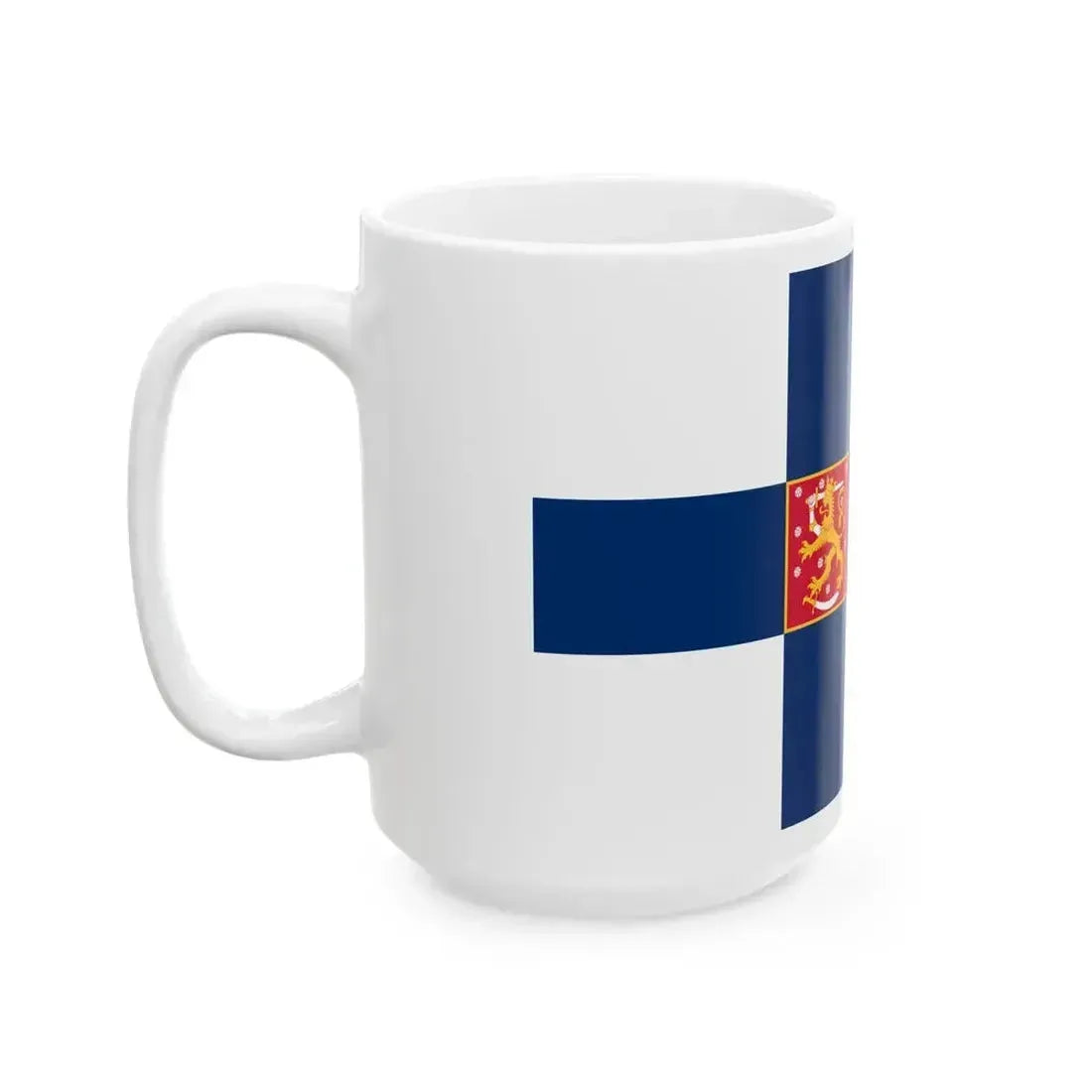 Flag of Finland state (Finland) White Coffee Mug - Go Mug Yourself