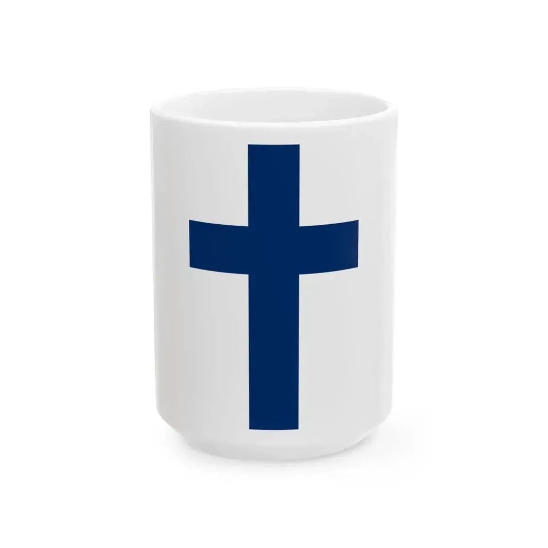 Flag of Finland vertical (Finland) White Coffee Mug 15oz - Go Mug Yourself