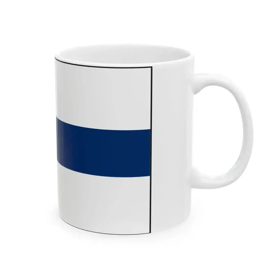 Flag of Finland with border (Finland) White Coffee Mug - Go Mug Yourself