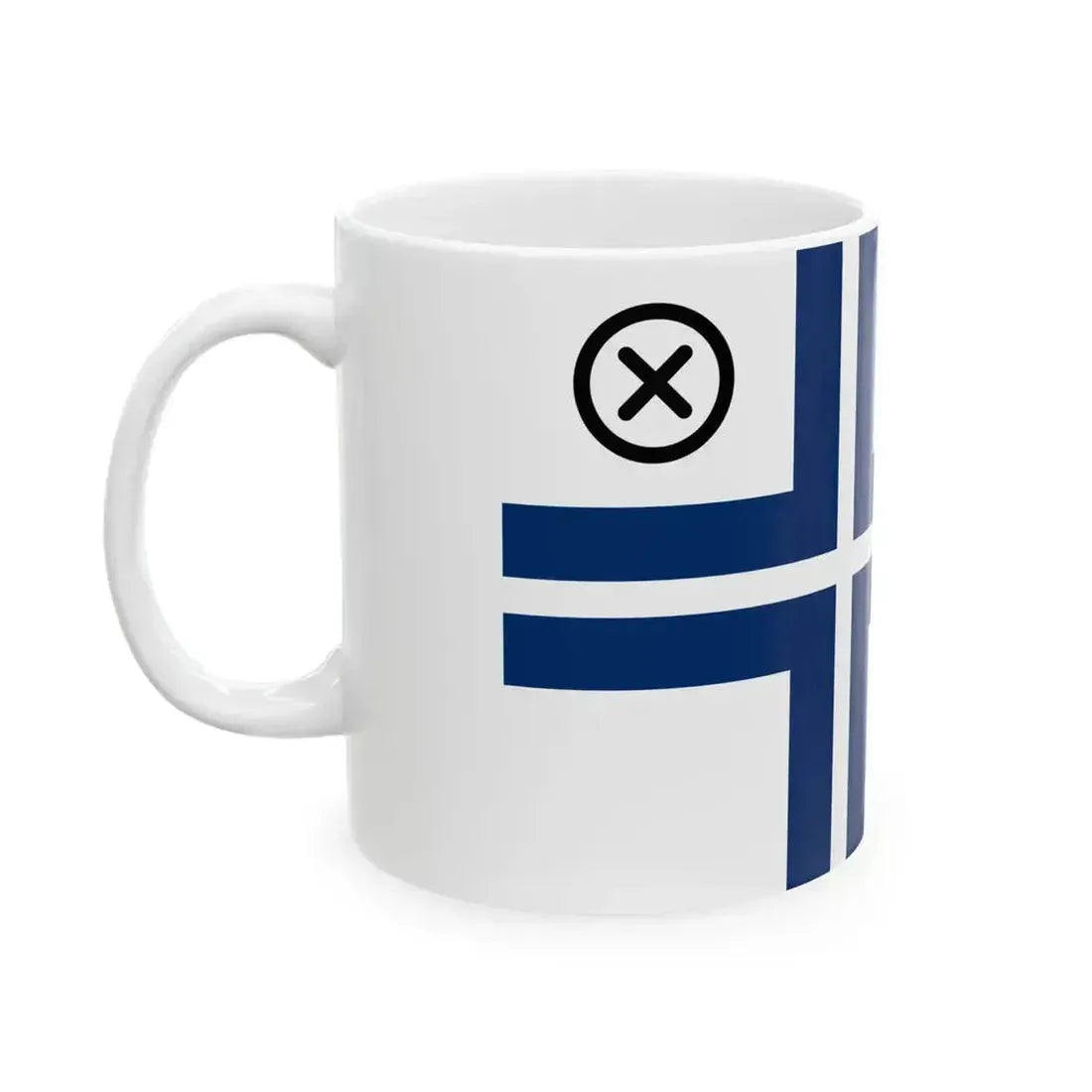 Flag of Finnish yacht clubs (Finland) White Coffee Mug - Go Mug Yourself