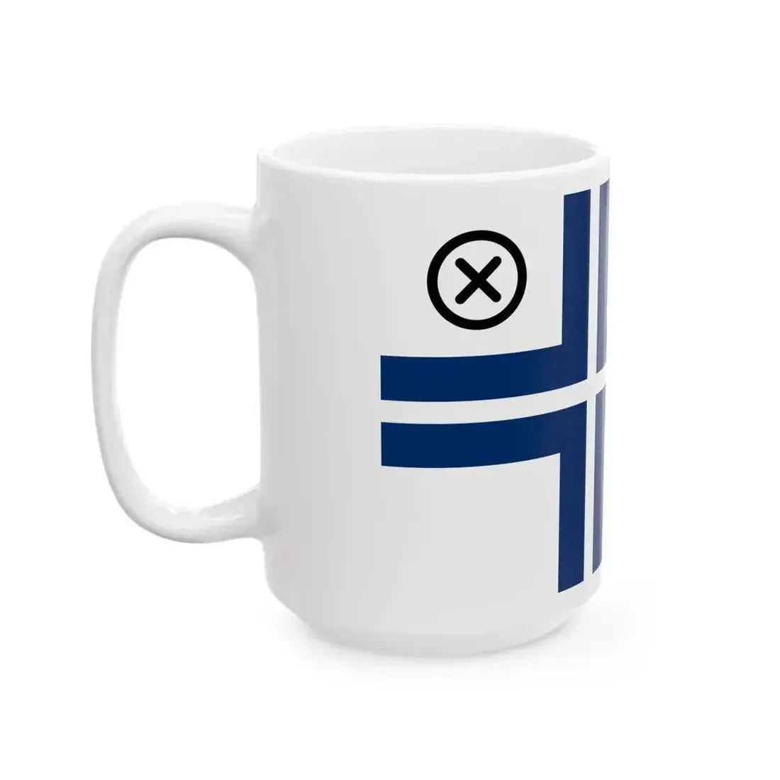 Flag of Finnish yacht clubs (Finland) White Coffee Mug - Go Mug Yourself