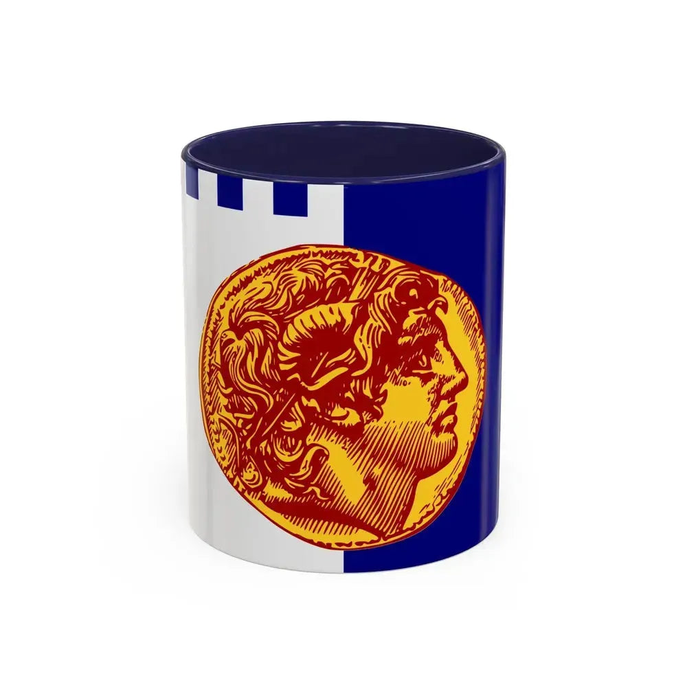 Flag of Flag of Thessaloniki Greece - Accent Coffee Mug 11oz Navy - Go Mug Yourself