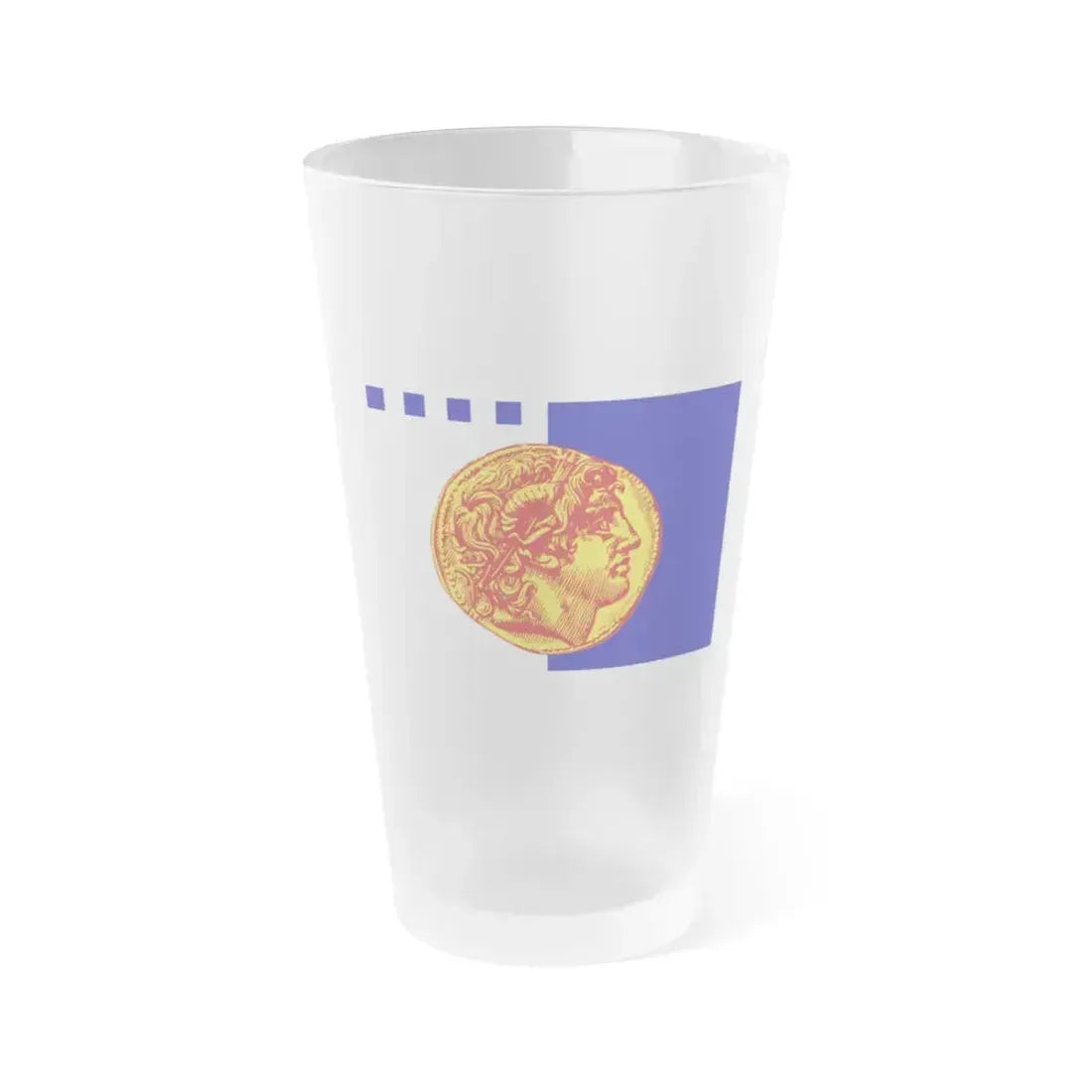 Flag of Flag of Thessaloniki Greece - Frosted Pint Glass 16oz 16oz Frosted - Go Mug Yourself