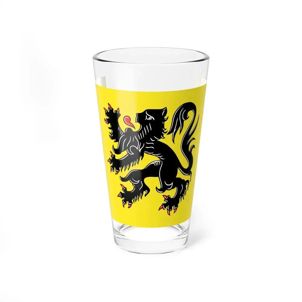 Flag of Flanders the Flemish Community and the Flemish Region Belgium - Pint Glass 16oz 16oz - Go Mug Yourself