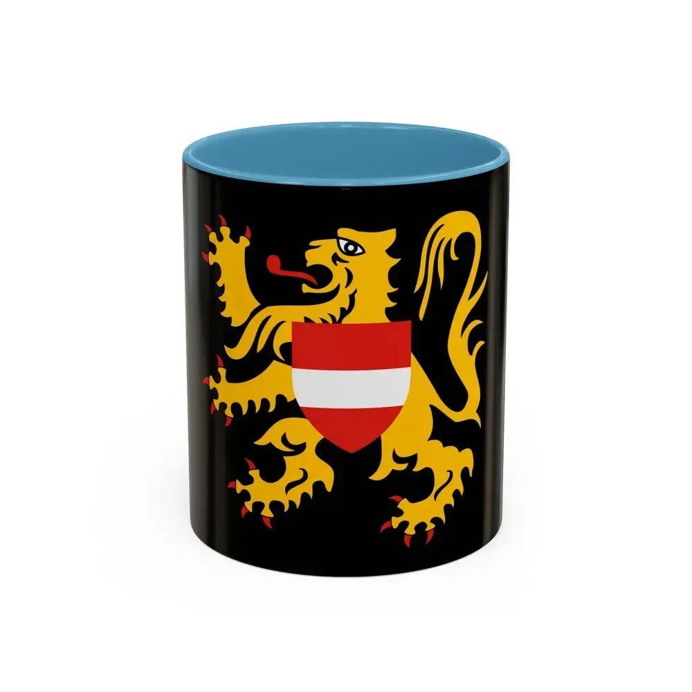 Flag of Flemish Brabant Belgium - Accent Coffee Mug 11oz Light Blue - Go Mug Yourself