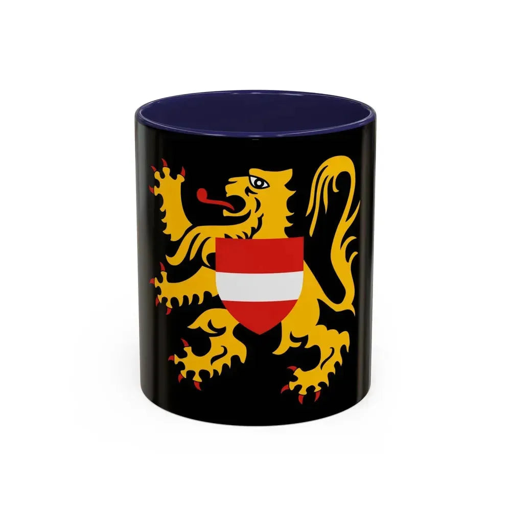 Flag of Flemish Brabant Belgium - Accent Coffee Mug 11oz Navy - Go Mug Yourself