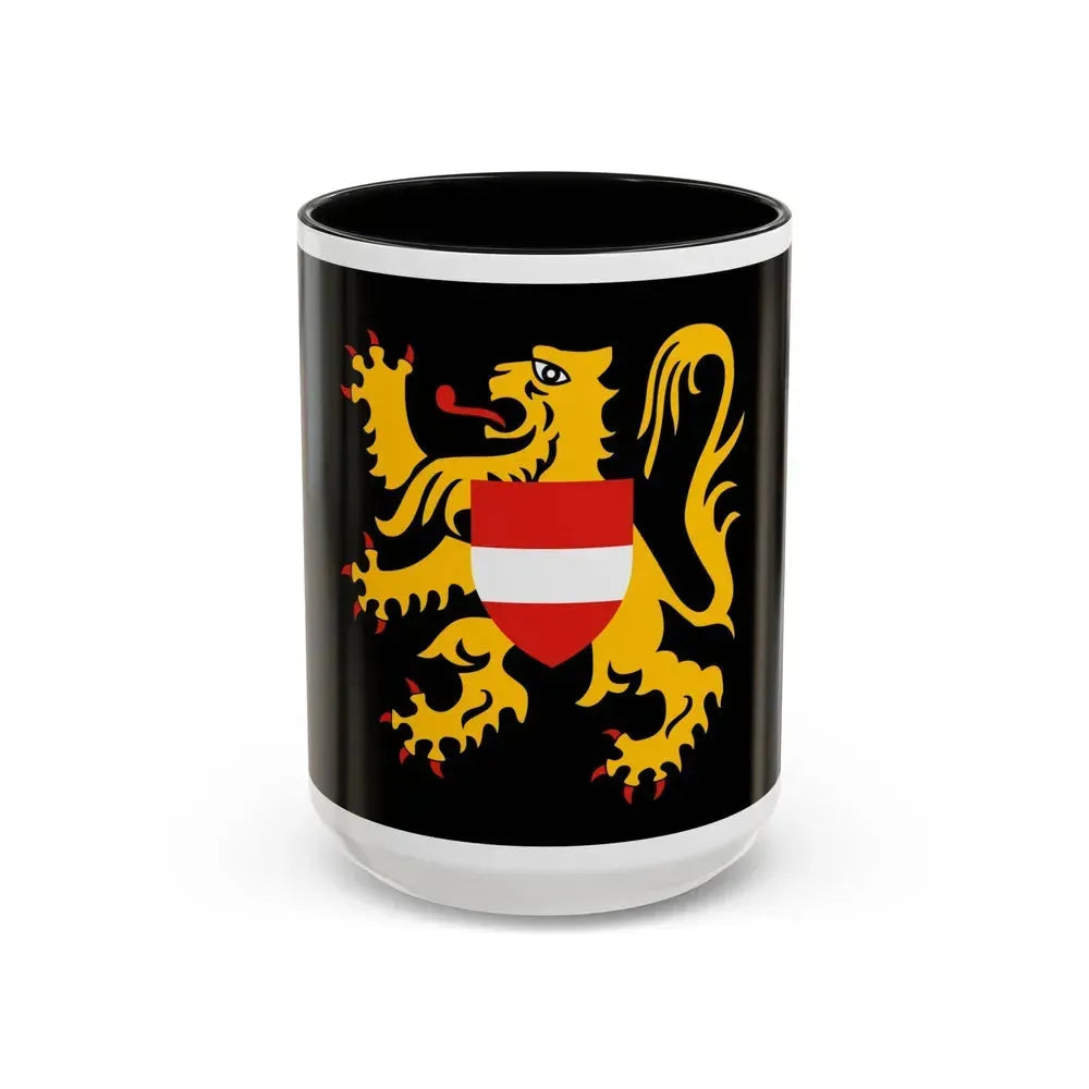 Flag of Flemish Brabant Belgium - Accent Coffee Mug 15oz Black - Go Mug Yourself