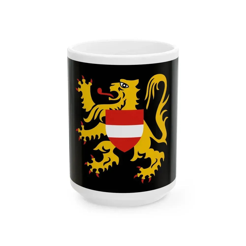 Flag of Flemish Brabant Belgium - White Coffee Mug 15oz - Go Mug Yourself
