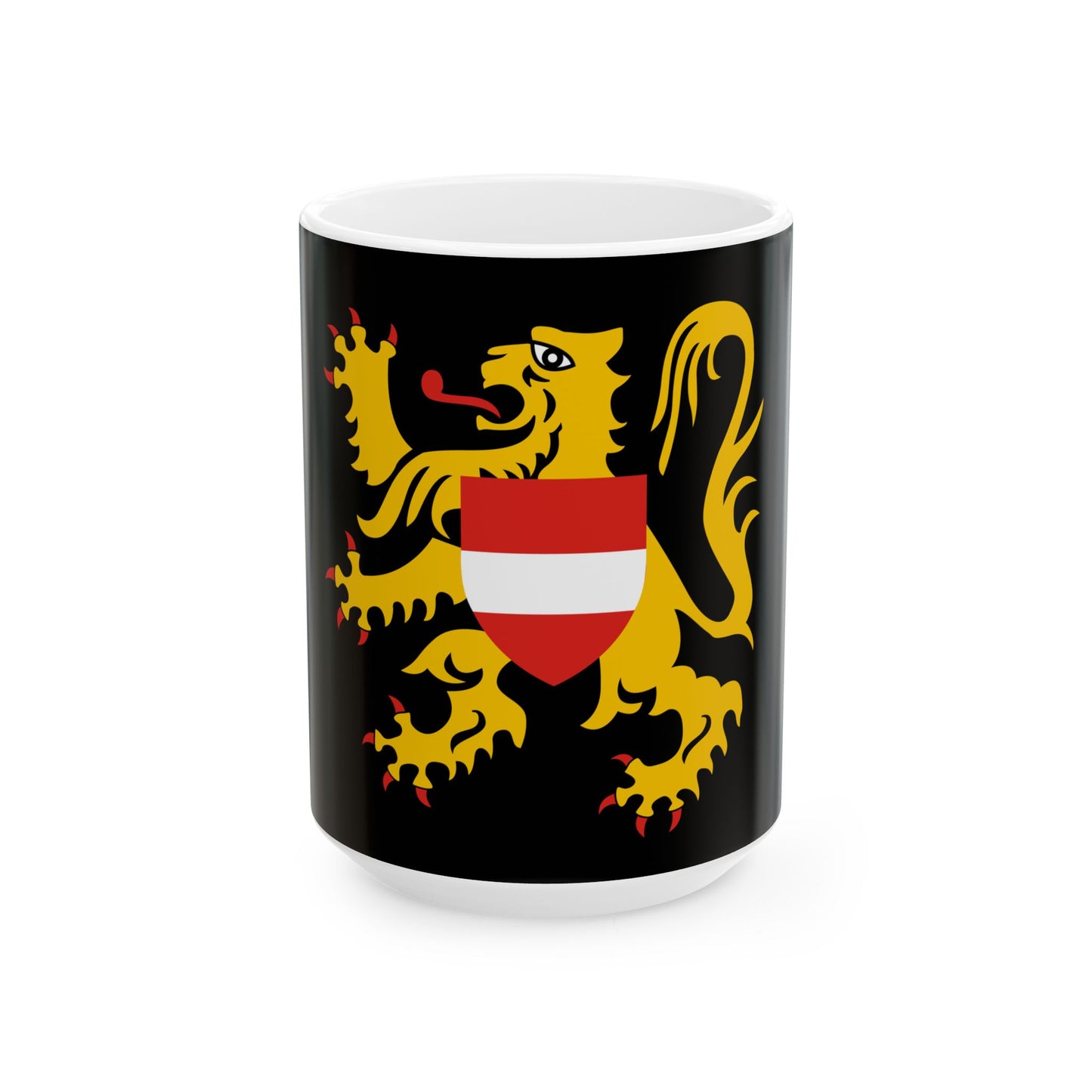 Flag of Flemish Brabant (Belgium) White Coffee Mug-15oz-Go Mug Yourself