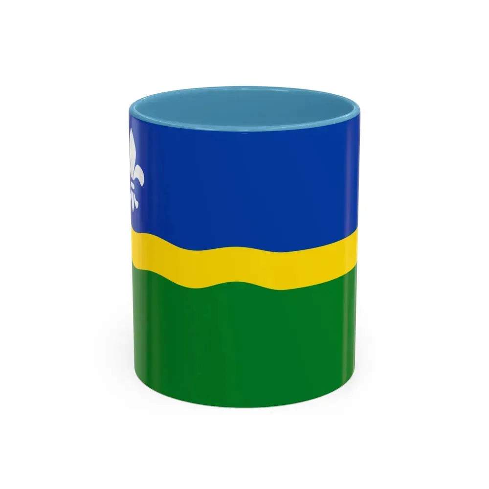 Flag of Flevoland Netherlands - Accent Coffee Mug 11oz Light Blue - Go Mug Yourself