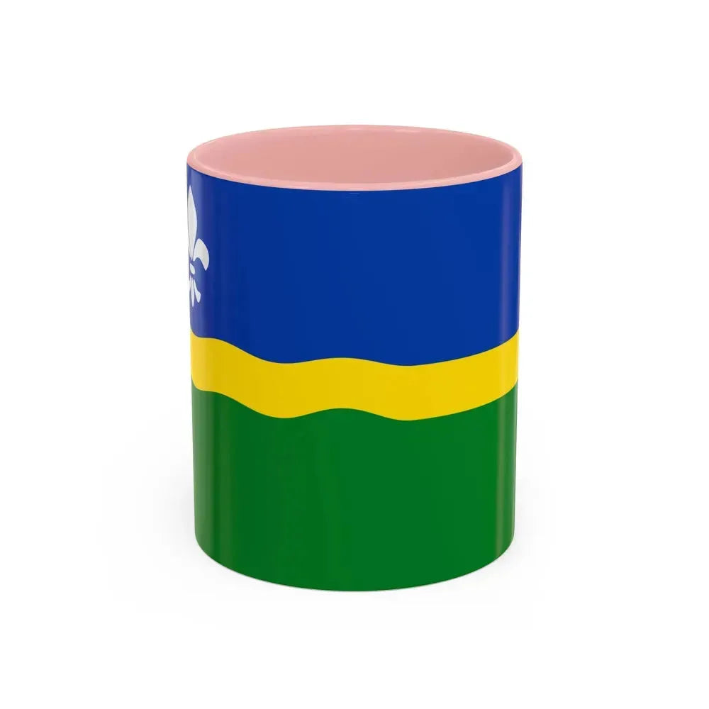 Flag of Flevoland Netherlands - Accent Coffee Mug 11oz Pink - Go Mug Yourself
