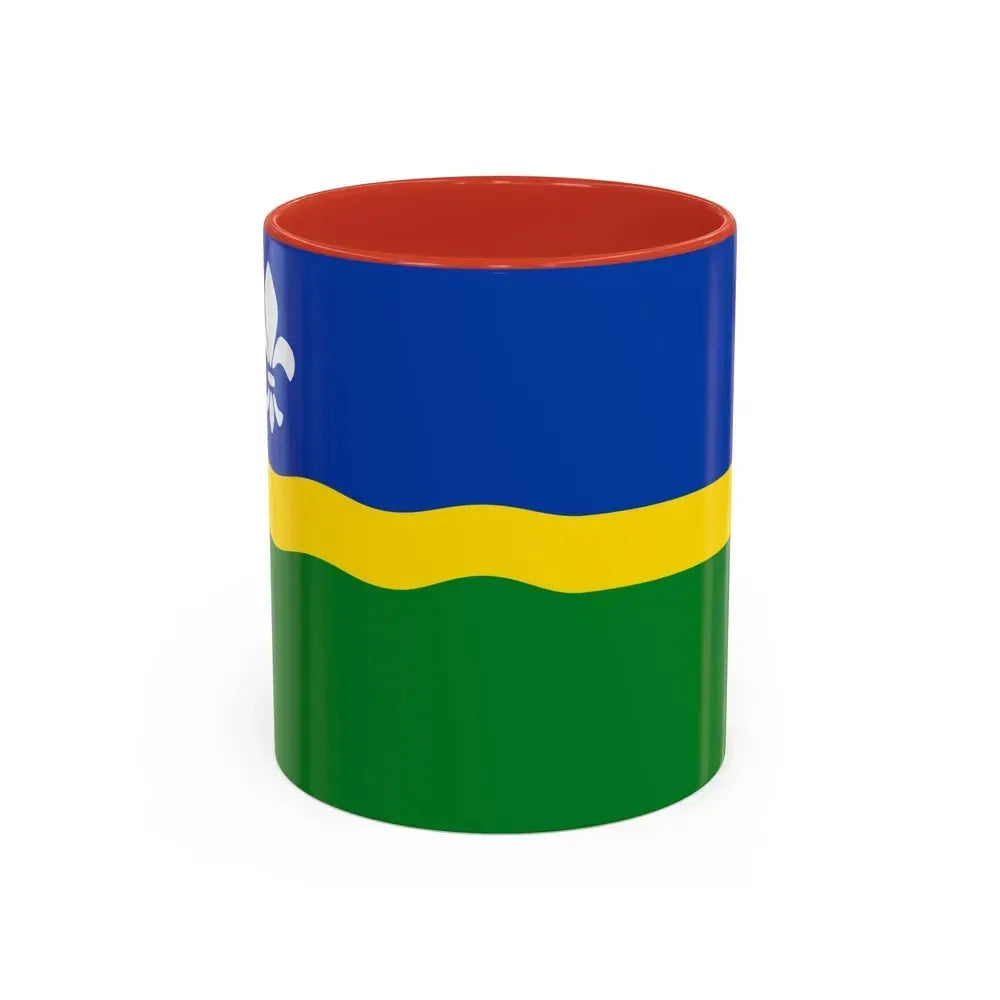 Flag of Flevoland Netherlands - Accent Coffee Mug 11oz Red - Go Mug Yourself