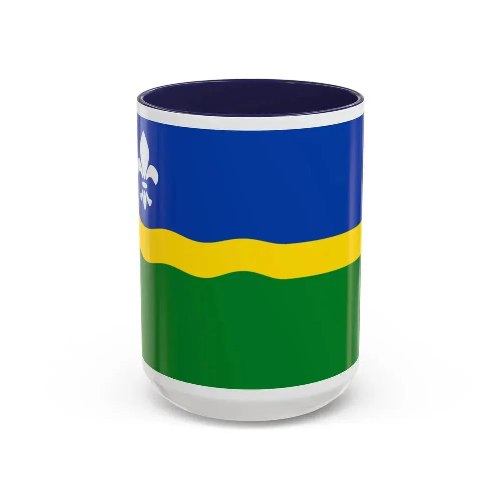 Flag of Flevoland Netherlands - Accent Coffee Mug 15oz Navy - Go Mug Yourself