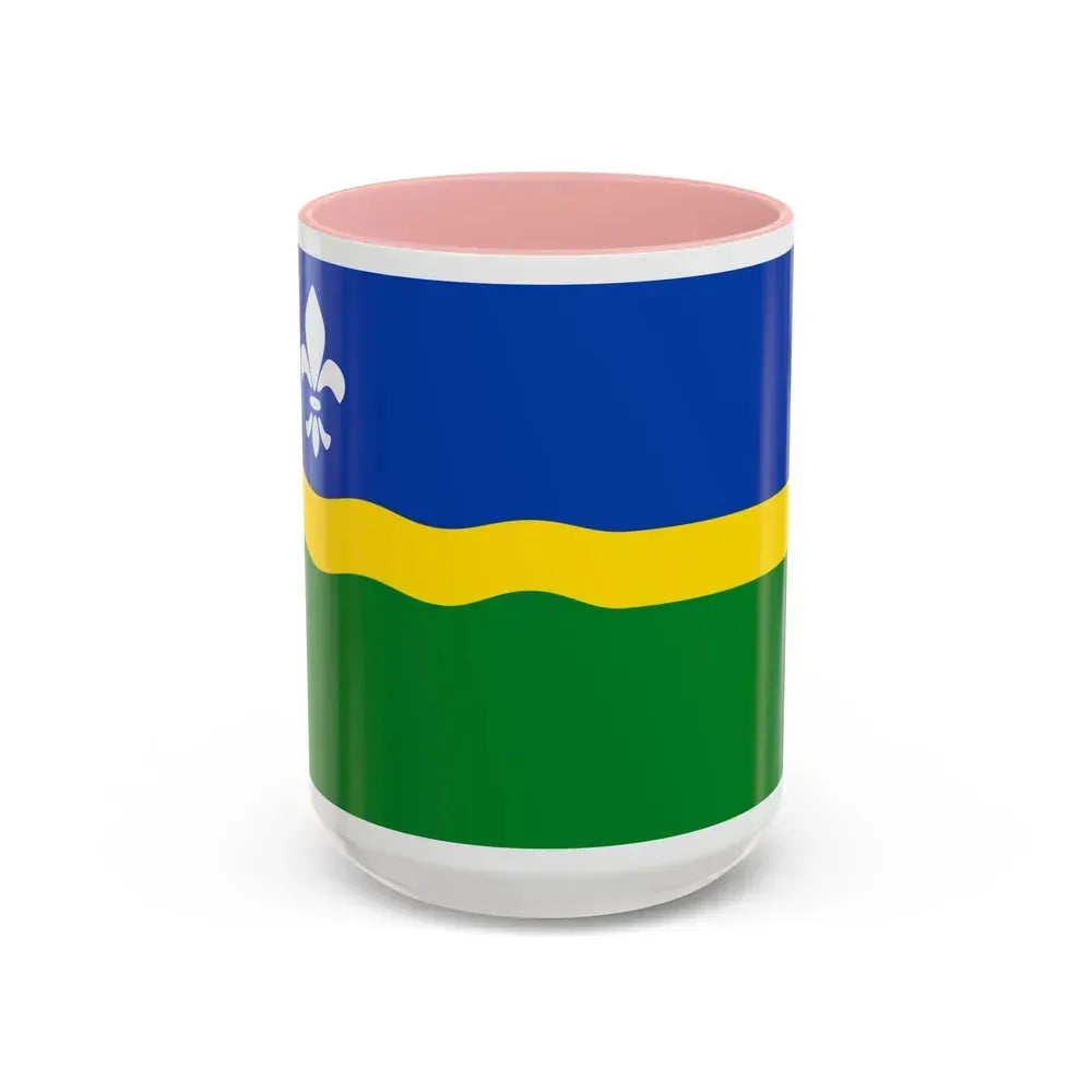 Flag of Flevoland Netherlands - Accent Coffee Mug 15oz Pink - Go Mug Yourself