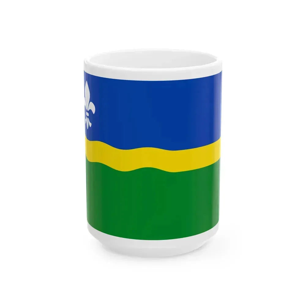 Flag of Flevoland Netherlands - White Coffee Mug 15oz - Go Mug Yourself