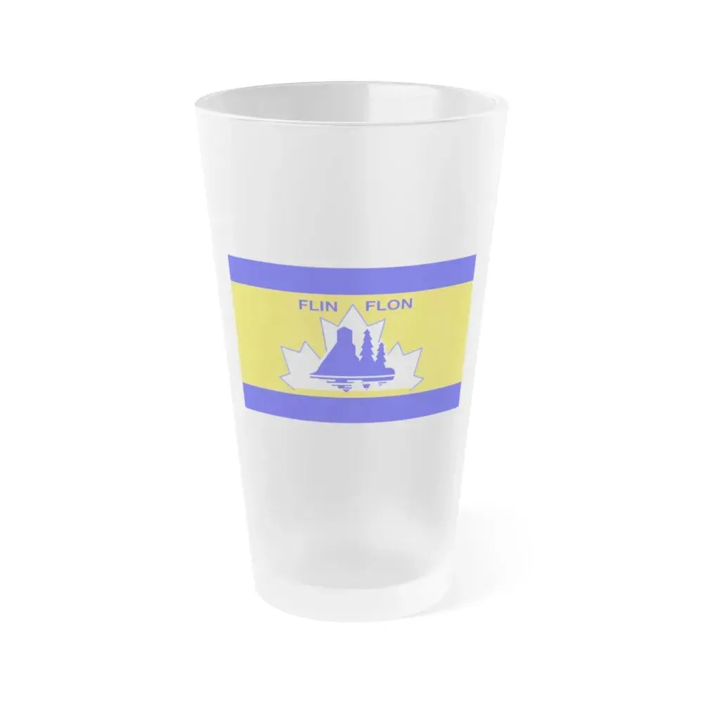 Flag of Flin Flon Canada - Frosted Pint Glass 16oz 16oz Frosted - Go Mug Yourself